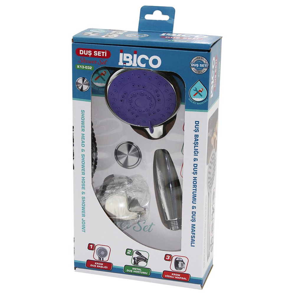 İBİCO DUŞ BAŞLIĞI DUŞ HORTUMU VE DUŞ MAFSALI K13-032