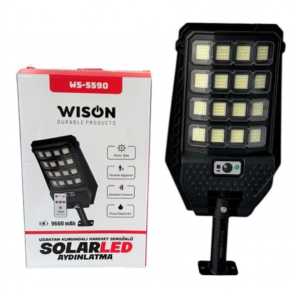 WİSON UZAKTAN KUMANDALI HAREKET SENSÖRLÜ SOLAR LED WS-5590