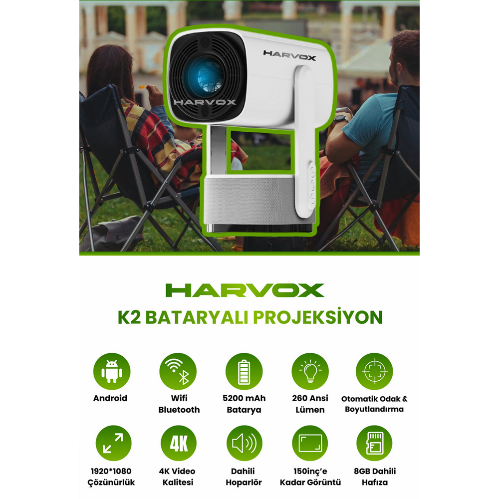 HARVOX K2 ŞARJLI PROJEKSİYON