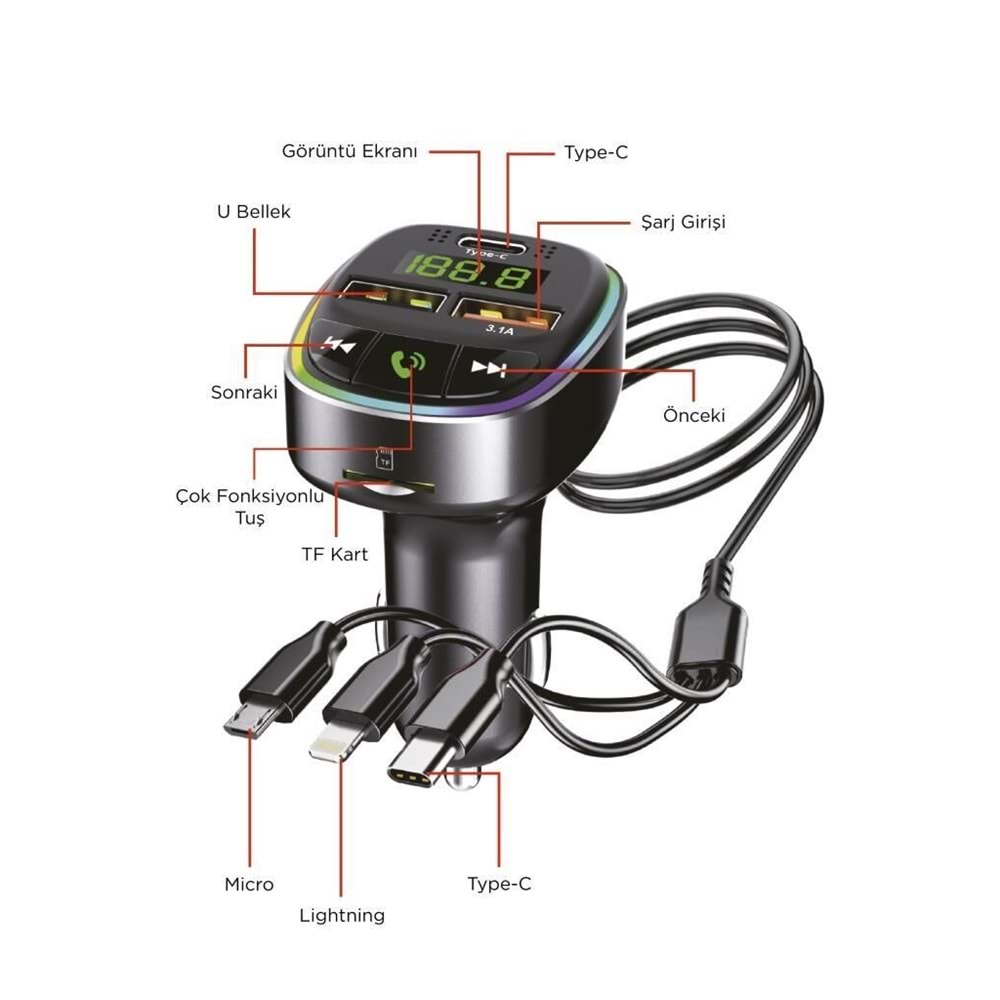 TORİMA TRASMITTER CAR CHARGER G15 BLACK