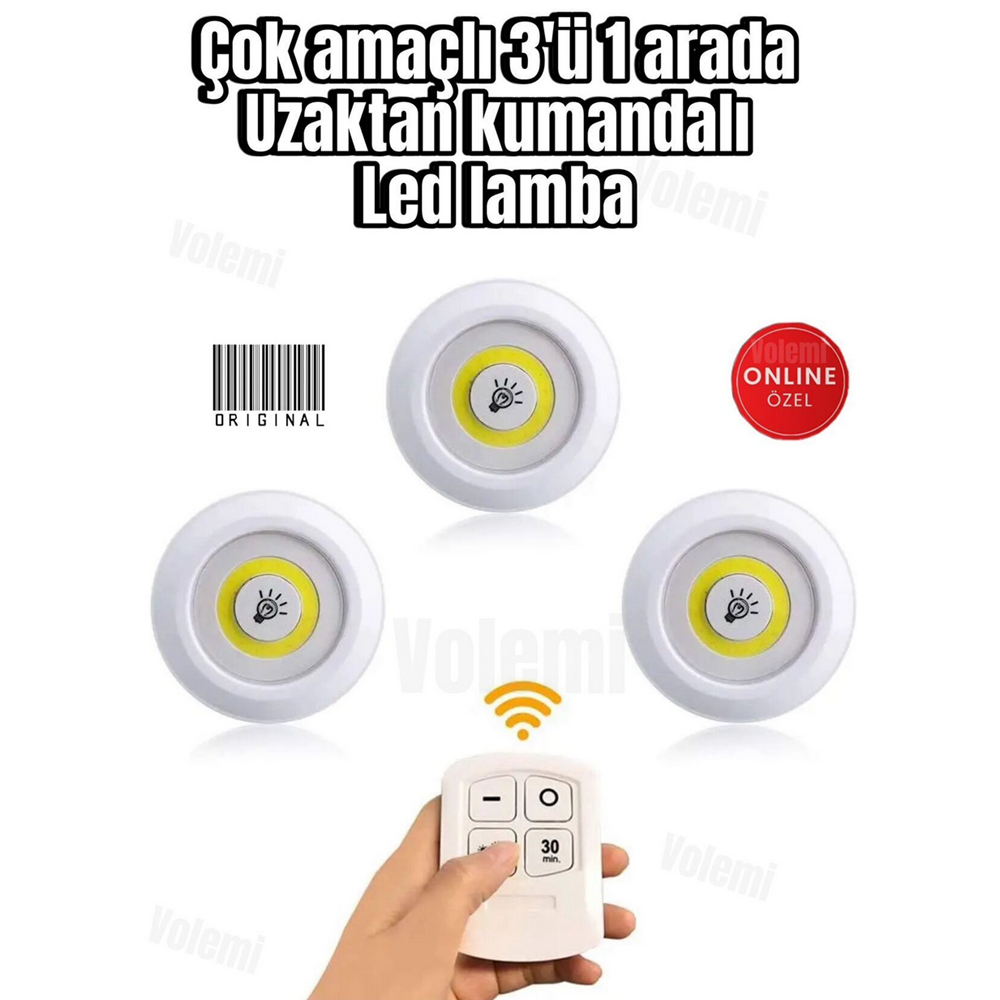 VOLEMİ LED IŞIK UZAKTAN KUMANDALI KONTROL SET OF 3 V-3+1