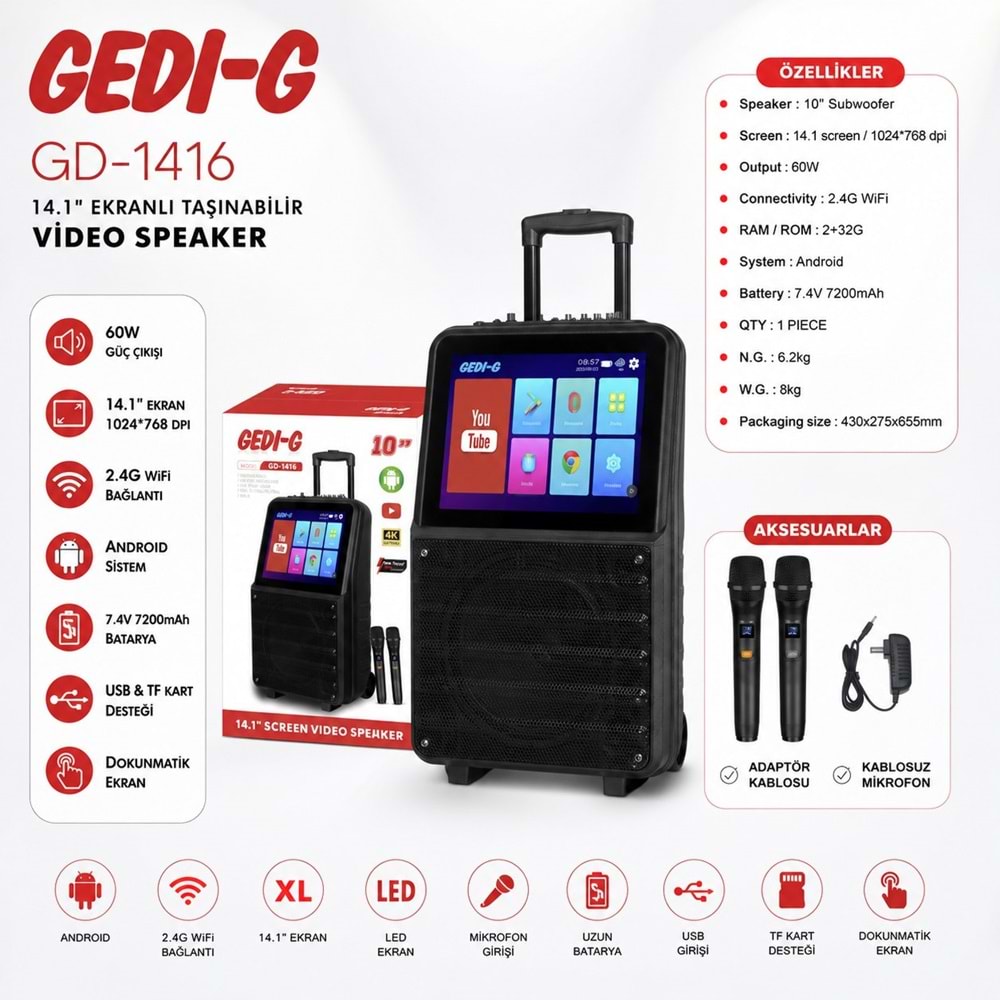 GEDI-G 14.1 SCREEENVIDEO SPEAKER GD-1416