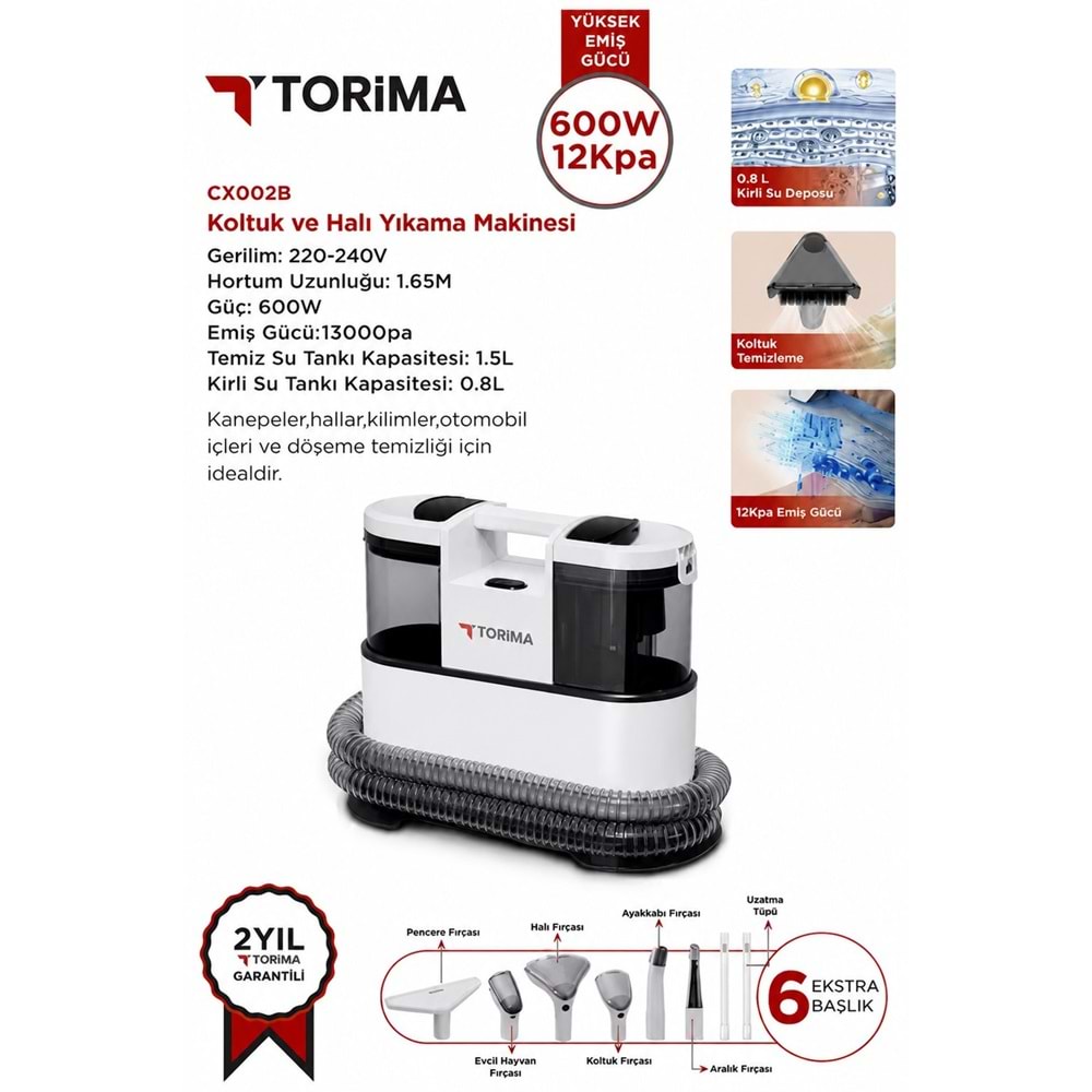 TORIMA CX002B CARPET CLEANER WHITE