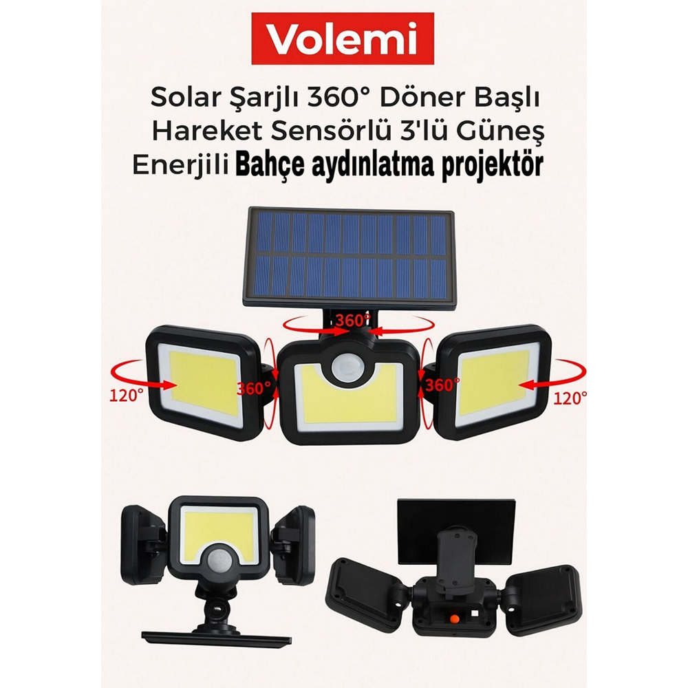 VOLEMİ SOLAR SECURİTY LİGHT V-023