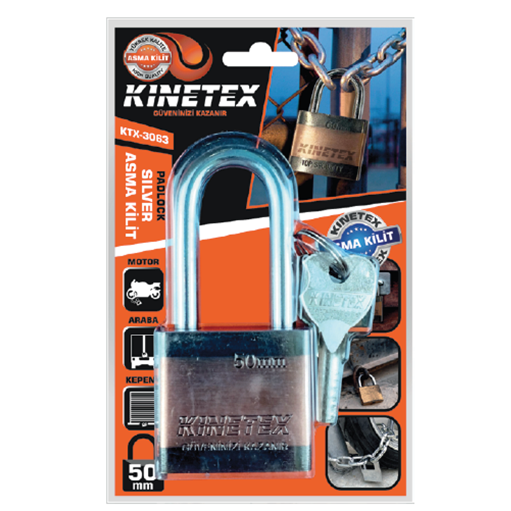 KINETEX C-7 ASMA KİLİT SİLVER UZUN 50 MM KTX-3063