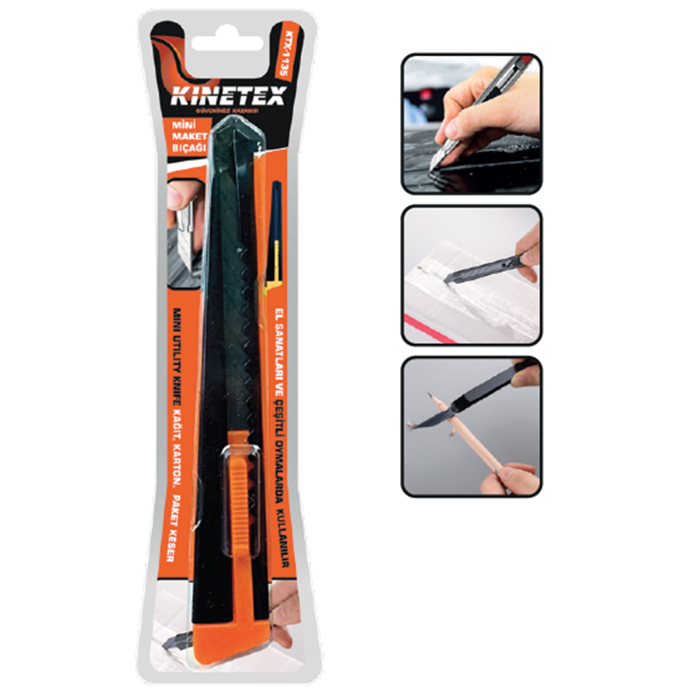 KINETEX B-4 SİYAH İNCE MAKET BIÇAĞI KTX-1135