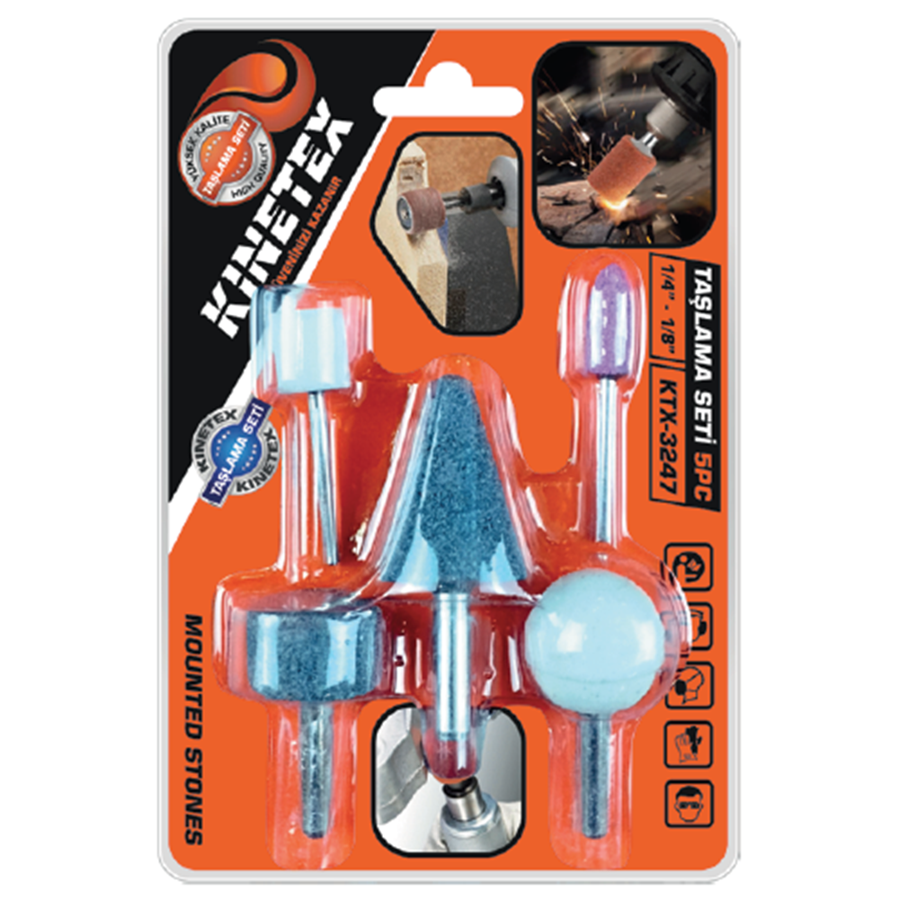 KINETEX B-4 VIZ VIZ TAŞLAMA SETİ 5 PCS KTX-3247