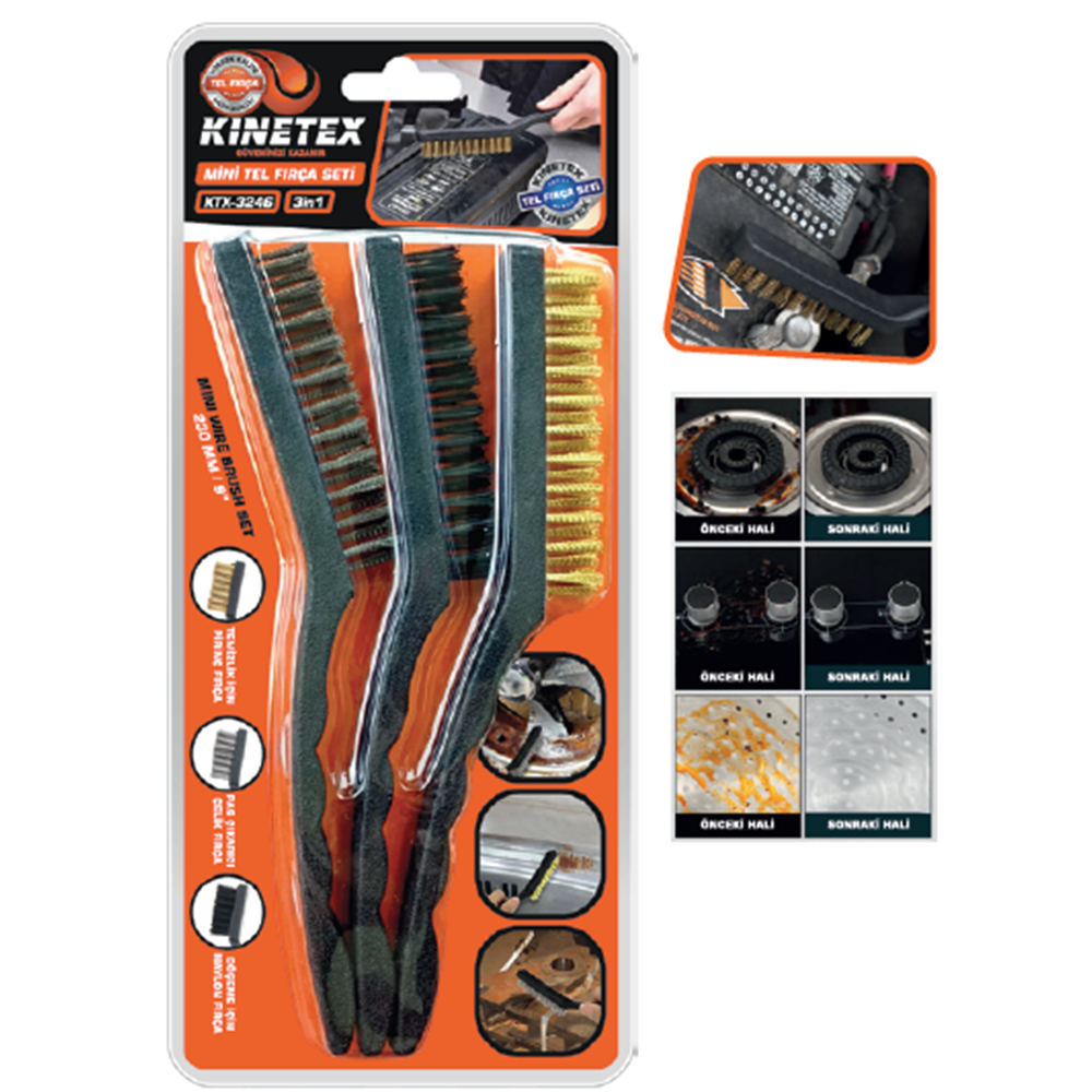 KINETEX FIRÇALAMA SETİ LARGE 3 PCS KTX-3246