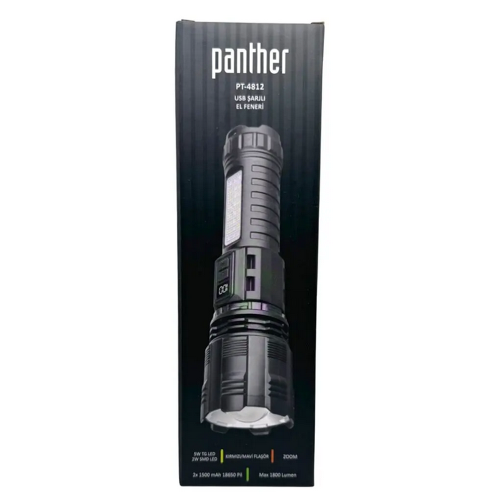 PANTHER PT-4812 USB ŞARJLI EL FENERİ