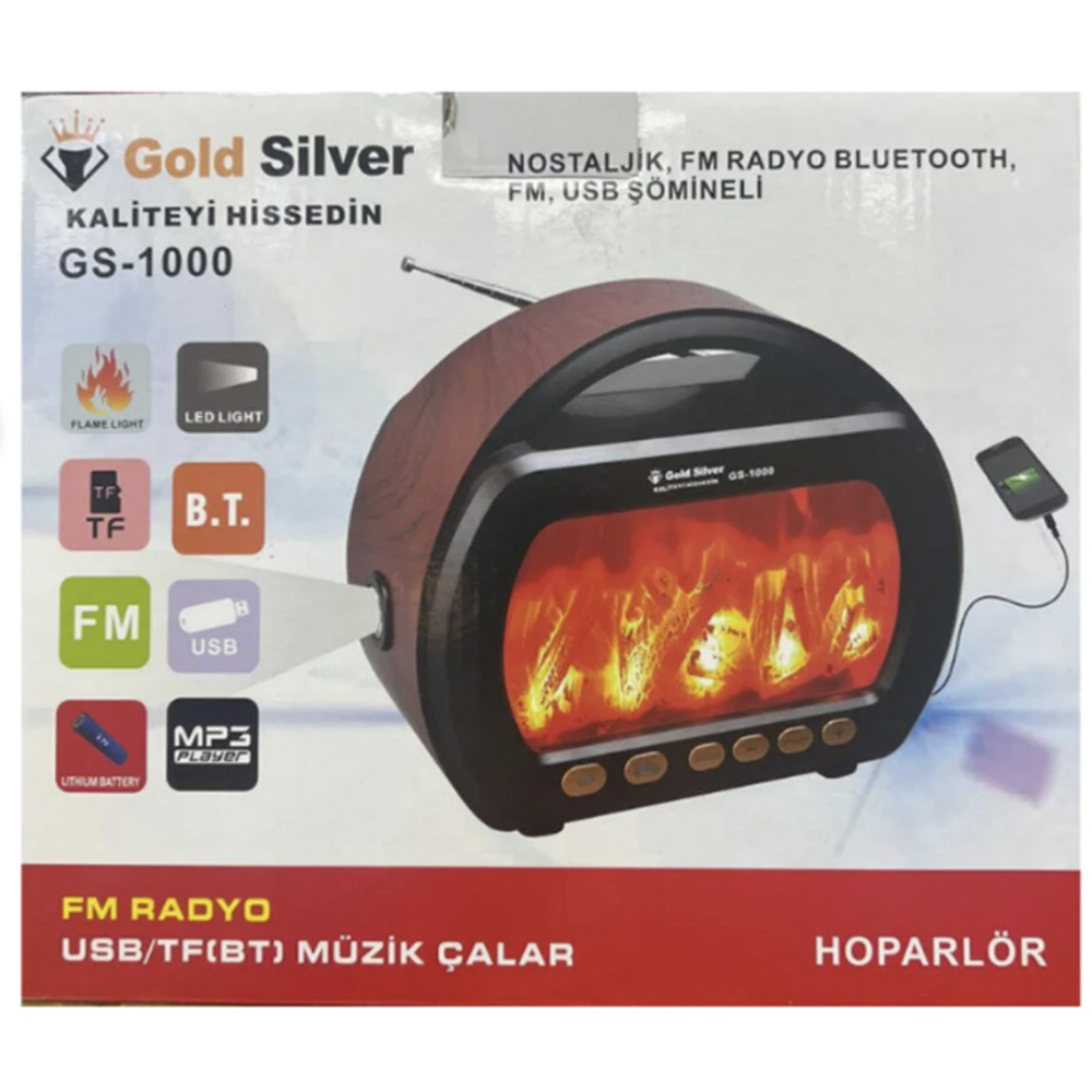GOLD SİLVER GS-1000 ŞÖMİNELİ RADYO