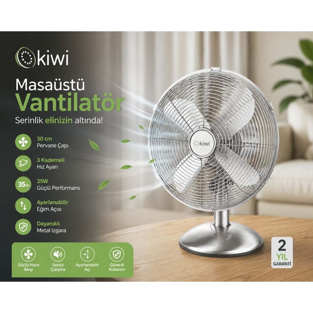 KİWİ KFAN-7626 MASAÜSTÜ VANTİLATÖR