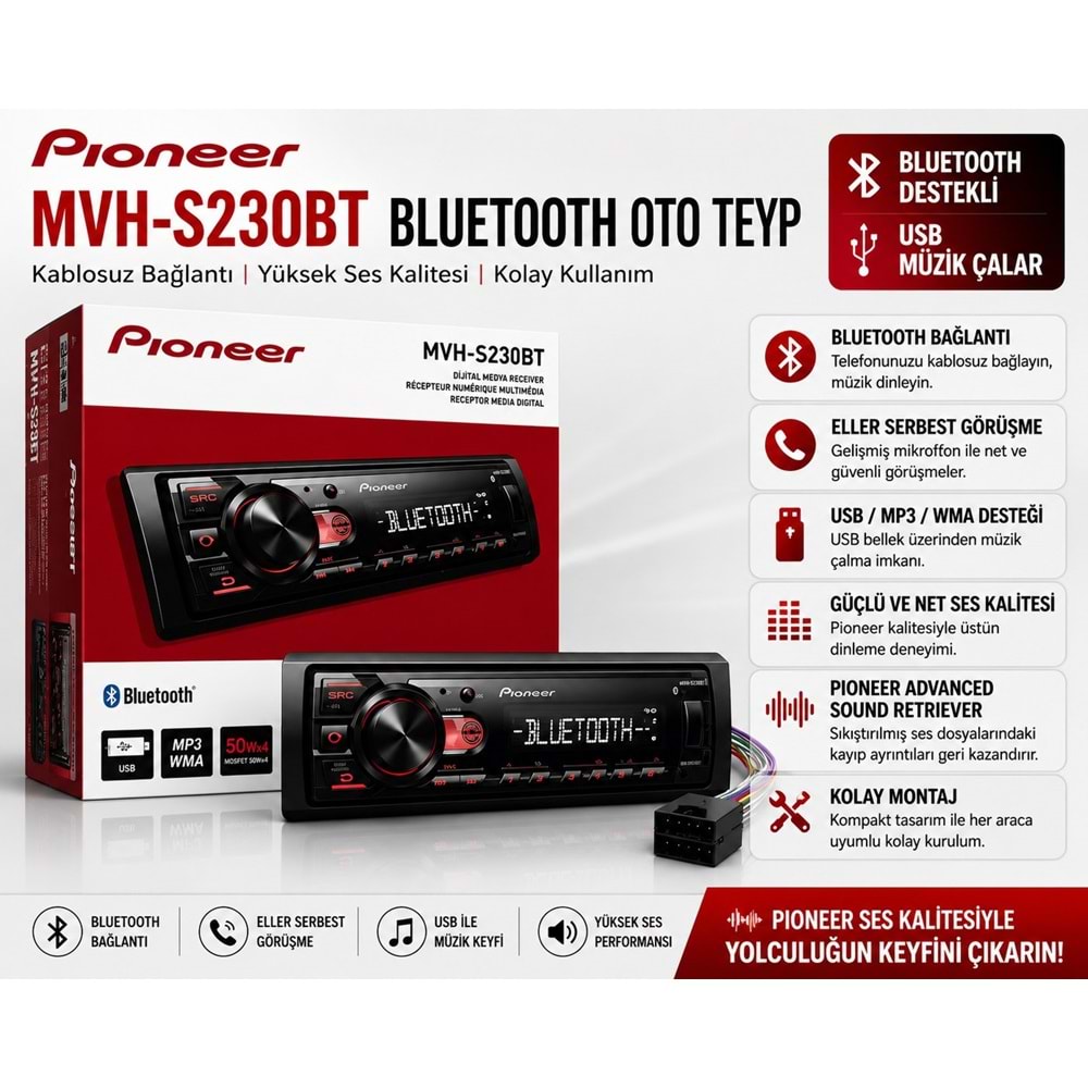 PIONEER MVH-230BT TEYP