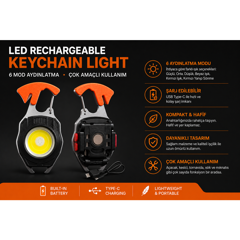 K LIGHT KL-W5147 LED RECHARGEABLE KEYCHAIN LIGHT