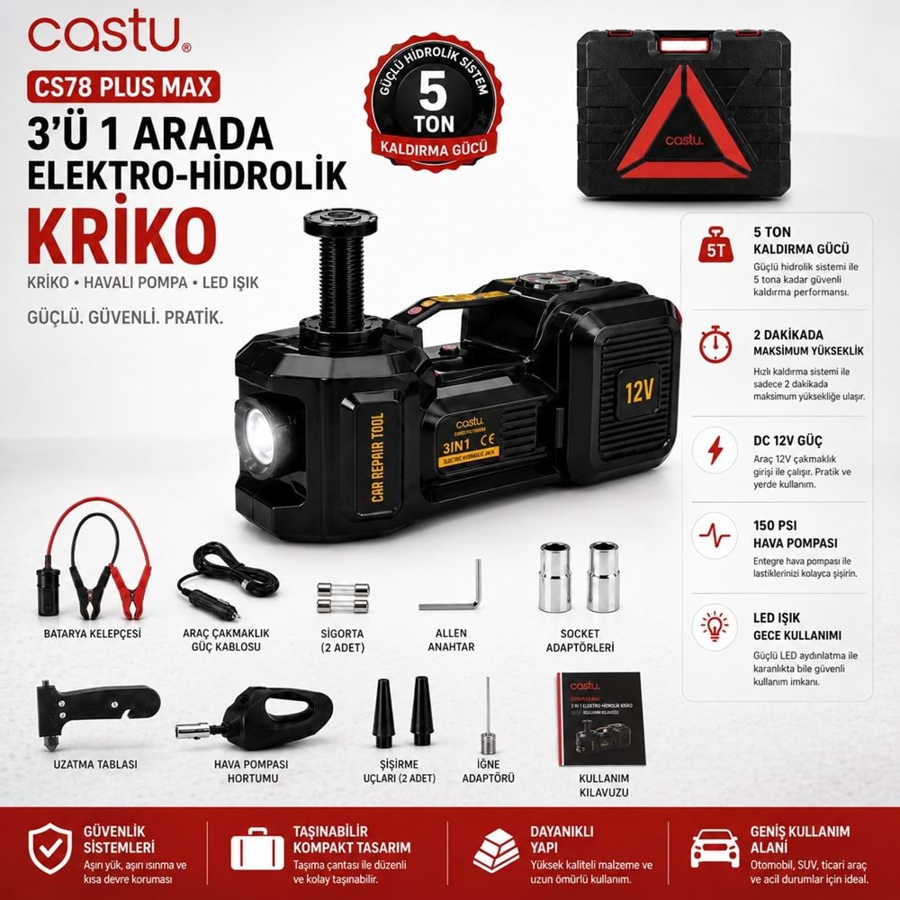 CASTU CS78 PLUS MAX MULTIFUNCTIONAL ELECTRO-HYDRAULIC JACK