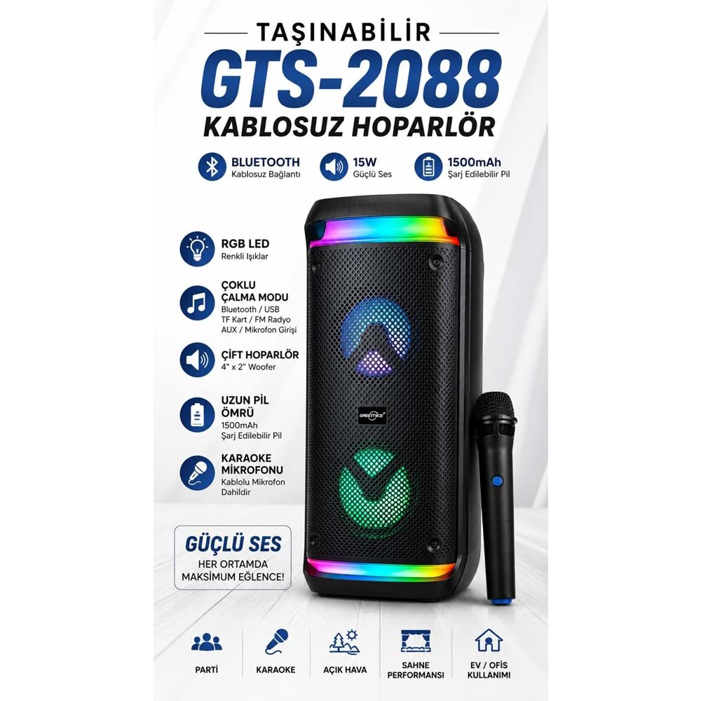 TORİMA GTS-2088 KARAOKE BLACK SPEAKER