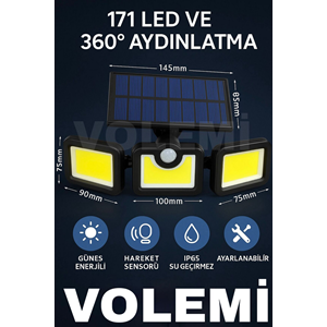 VOLEMİ SOLAR SECURİTY LİGHT V-023