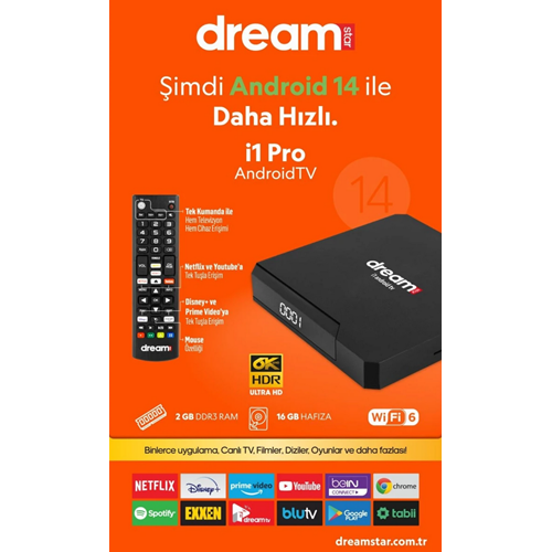 DREAM STAR İ1 PRO ANDROİD 14 TV 6K UHD AKILLI TV