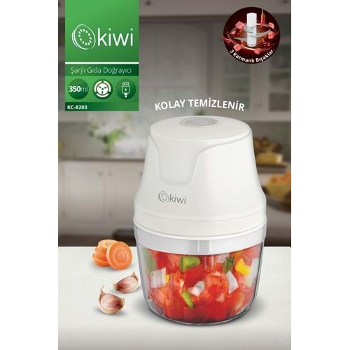 KİWİ ŞARJLI GIDA DOĞRAYICI KC-8203