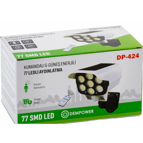 DEMPOWER KUMANDALI GÜNEŞ ENERJİLİ 77 LEDLİ AYDINLATMA DP-424