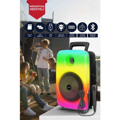 GREATNİCE FLAME LIGHT WİRELESS SPEAKER 8INCH GTS-1802