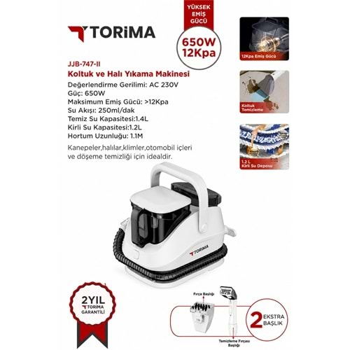 TORİMA CARPET CELANER 2EXTRA BRUSH JJB-747-11