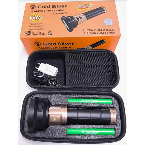 GOLD SİLVER ULTRA GÜÇLÜ IŞIKLI ALÜMİNYUM FENER GS-14700