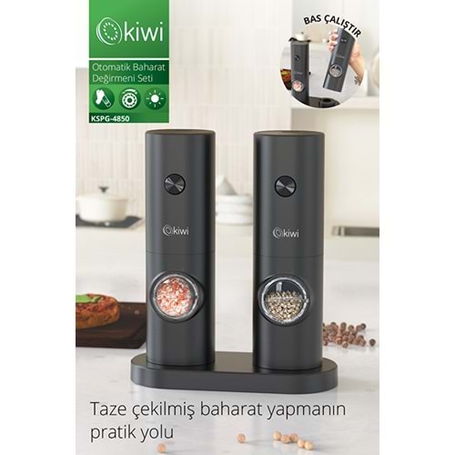 KİWİ KSPG-4850 OTOMATİK TUZ VE KARABİBER DEĞİRMENİ KSPG-4850