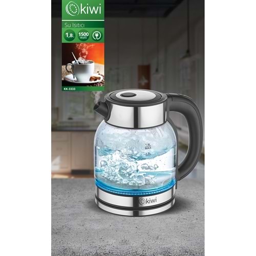 KİWİ KK-3333 CAM KETTLE