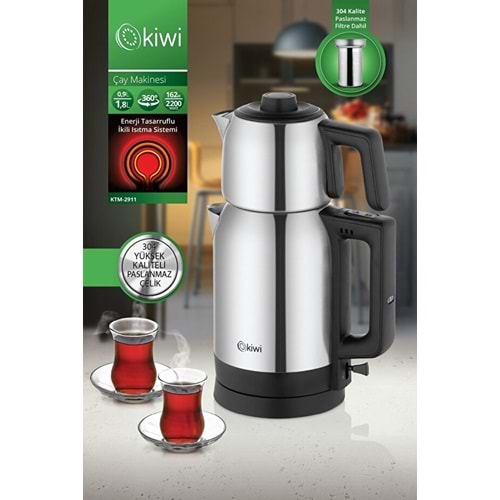 KİWİ KTM-2911 PASLANMAZ ÇELİK ÇAY MAKİNASI