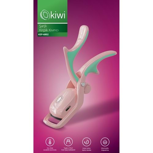 KİWİ KEP-6802 ŞARJLI KİRPİK KIVIRICI