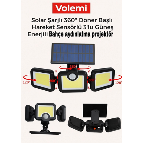 VOLEMİ SOLAR SECURİTY LİGHT V-023