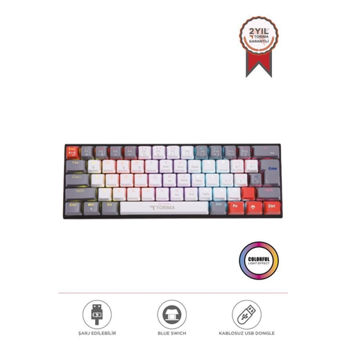 TORIMA WHITE RGB MECHANICAL WIRELESS KEYBOARD TK-11