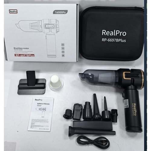REALPRO RP-6697BPLUS 20000PA ŞARJLI ARAÇ SÜPÜRGESİ