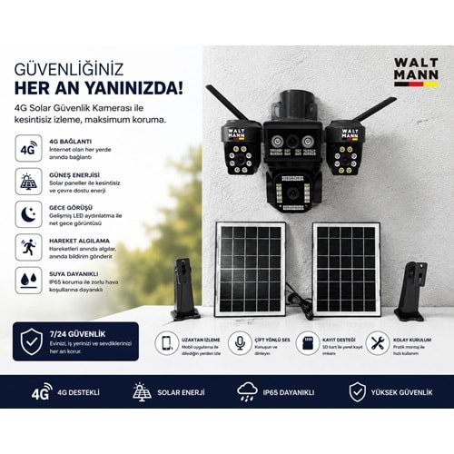 WALTMANN WM-704G SOLAR GÜVENLİK KAMERASI