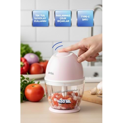 SİNBO SHB-7503 ŞARJLI MİNİ DOĞRAYICI BLENDER