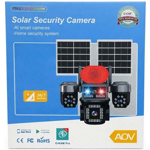 O-KAM ÇİFT GÜNEŞ PANELLİ AOV SOLAR GÜVENLİK KAMERASI OK-337