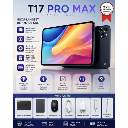 TORİMA T17 PRO MAX INTELLIGENCE BLACK-BLUE-ORANGE