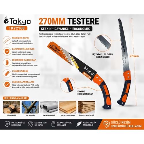 TOKYO TKY-1162 TESTERE 270 MM KALİTELİ