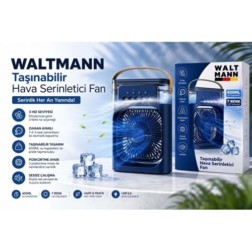 WALTMANN MKC-08 TAKINABİLİR BUZLU FAN
