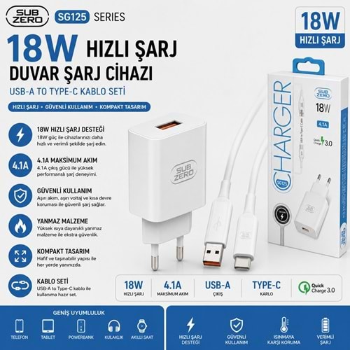 SUBZERO SG125 18W USB TO TYPE-C