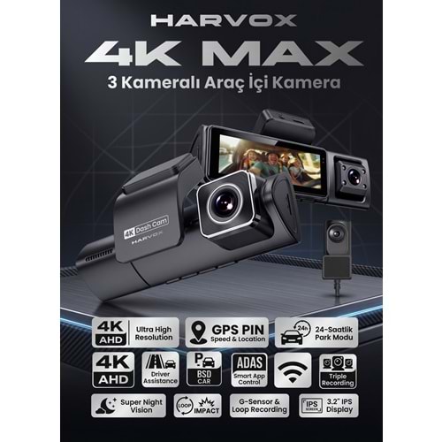 HARVOX 4K MAX ARAÇ KAMERASI