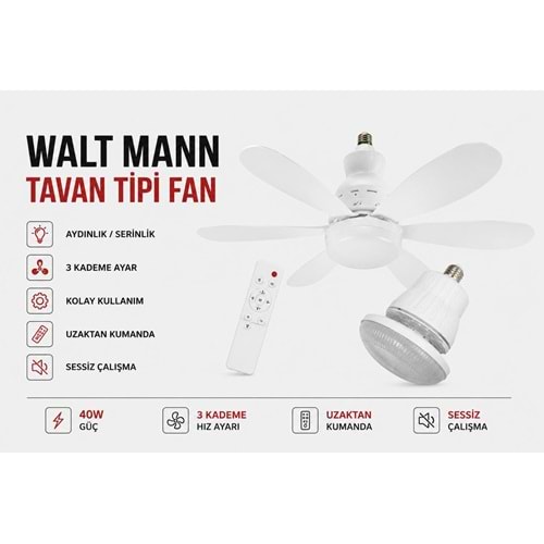 WALTMANN MKC-15 IŞIKLI TAVAN VANTİLATÖRÜ