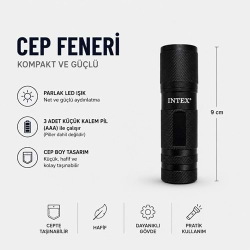 PANTHER INTEX IN-18 PİLLE ÇALIŞAN EL FENERİ