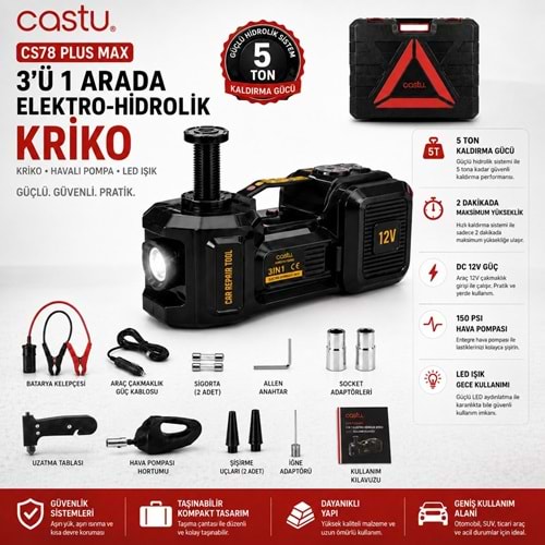 CASTU CS78 PLUS MAX MULTIFUNCTIONAL ELECTRO-HYDRAULIC JACK