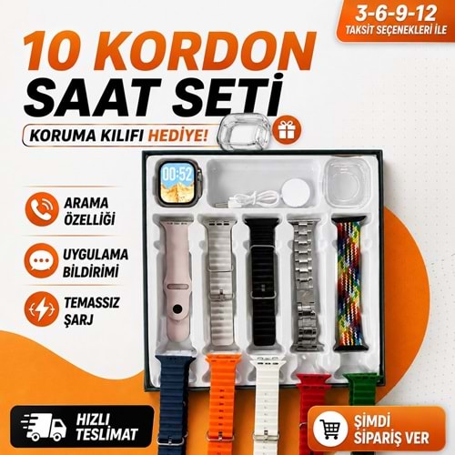 LEERFEİ ULTRA 10 10 KORDONLU AKILLI SAAT
