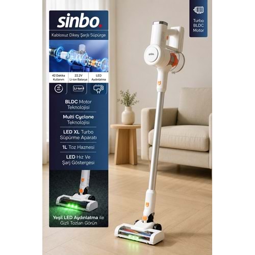 SİNBO SVC-8636 KABLOSUZ DİKEY ŞARJLI SÜPÜRGE