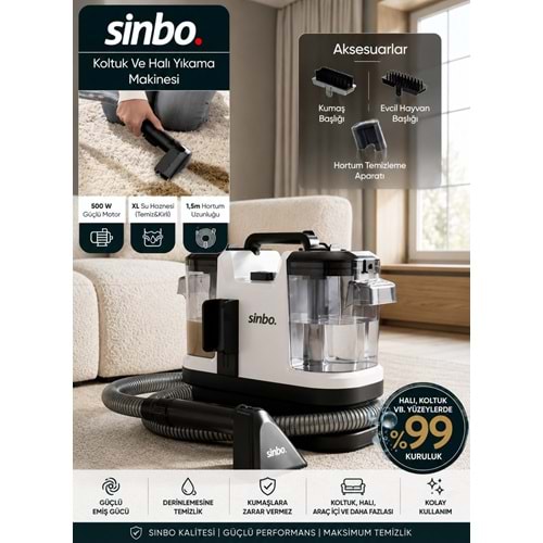 SİNBO SCC-7605 KOLTUK VE HALI YIKAMA MAKİNASI