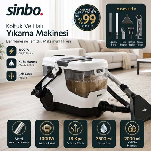 SİNBO SCC-7609 KOLTUK VE HALI YIKAMA MAKİNASI